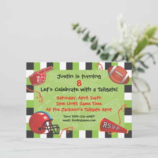 Fußball-Party Einladung (Stehend Vorderseite)