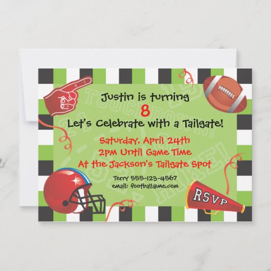 Fußball-Party Einladung (Vorderseite)