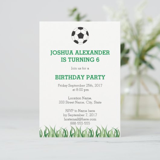 Fußball-Party Einladung (Stehend Vorderseite)