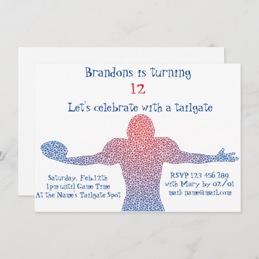 Fußball-Party Einladung (Vorne/Hinten)