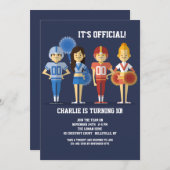 Fußball-Party Einladung (Vorne/Hinten)