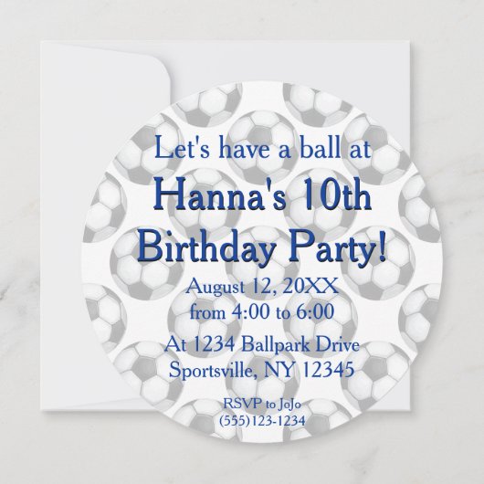 Fußball-Party Einladung (Rückseite)