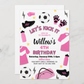 Fußball-Party Einladung | Einladungen von Mädchen (Vorne/Hinten)