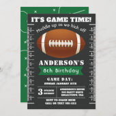 Fußball-Party Einladung in Grün (Vorne/Hinten)