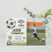 Fußball-Party Einladung mit Foto (Stehend Vorderseite)