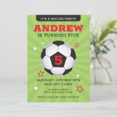 Fußball-Party Einladung zum Geburtstag (Stehend Vorderseite)