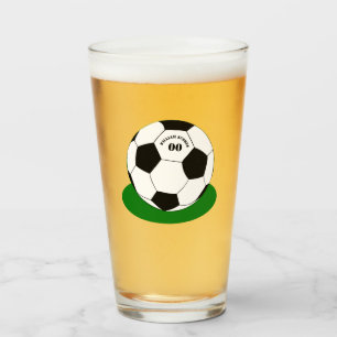 Fußball-Party, Fußball mit Name und Nummer Glas