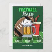 Fußball Party Green Einladung (Vorderseite)