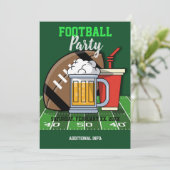 Fußball Party Green Einladung (Stehend Vorderseite)