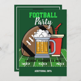 Fußball Party Green Einladung