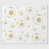 Fußball Party Kinder Gold Geburtstag Geschenkpapier (Flach)