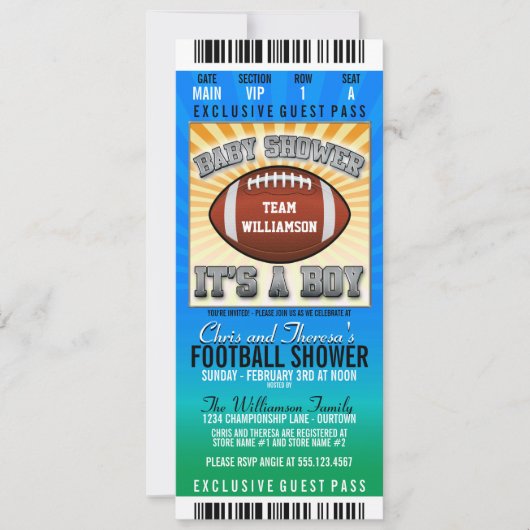 Fußball Party Kinderdusche Einladung (Vorderseite)