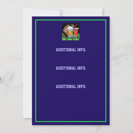 Fußball-Party Lila Einladung (Rückseite)