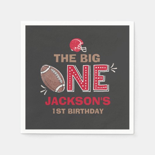 Fußball Party Napkin Football 1. Geburtstag Serviette (Vorderseite)