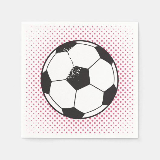 Fußball-Party Napkins - Rosa Serviette (Vorderseite)