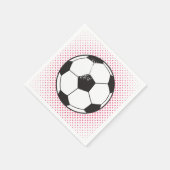 Fußball-Party Napkins - Rosa Serviette (Ecke)