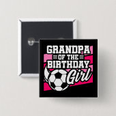 Fußball-Party Opa der Geburtstagskarte Button (Vorne & Hinten)