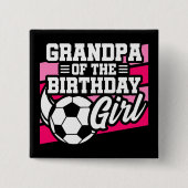 Fußball-Party Opa der Geburtstagskarte Button (Vorderseite)