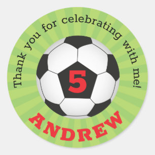 Fußball-Party Vielen Dank für Ihre Round-Sticker Runder Aufkleber