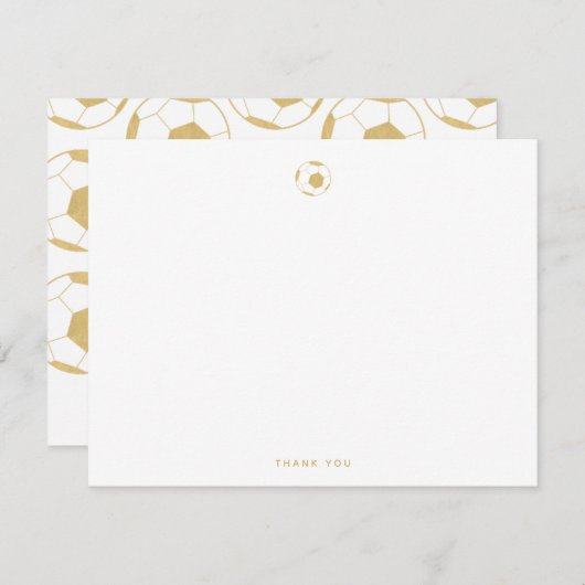Fußball-Party Vielen Dank Gold Note Card Dankeskarte (Vorne/Hinten)