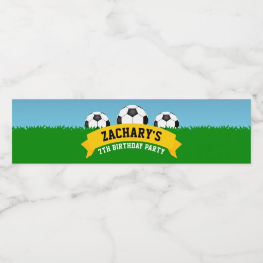 Fußball-Party Wasserflaschenetikett (Einzelnes Label)