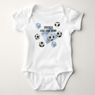 Fußball-Party zum ersten Jahrestag Baby Strampler