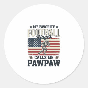 Fußball Pawpaw Vintage Amerikanisches Flagge Shirt Runder Aufkleber