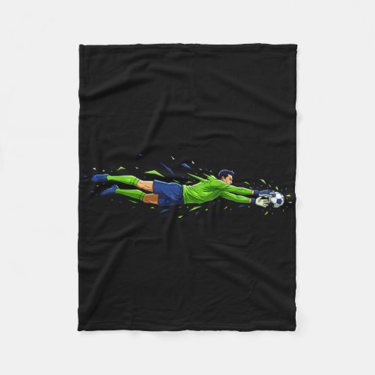 Fußball Perfekter Torwart Sicher Comic Fleecedecke (Vorderseite)