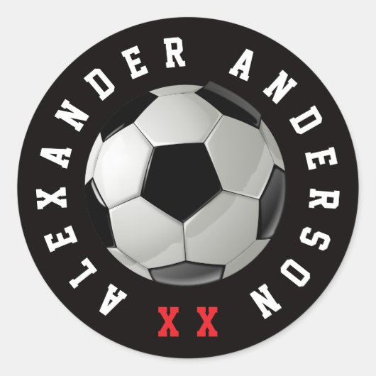 Fußball Personalisieren Runder Aufkleber (Vorderseite)