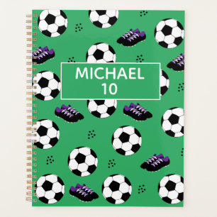 Fußball Personalisiert Name und Nummer Grün Planer