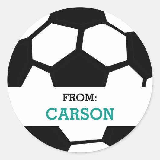Fußball Personalisiert vom sportlichen Party Runder Aufkleber (Vorderseite)