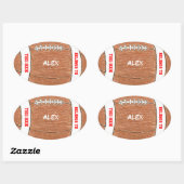 Fußball personalisierte Buchzeichen für Kinder Ovaler Aufkleber (Blatt)