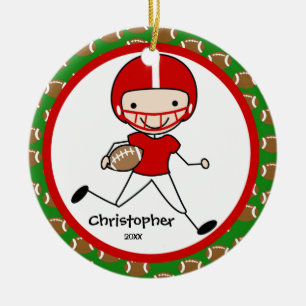 Fußball-personalisierte Keramik Ornament