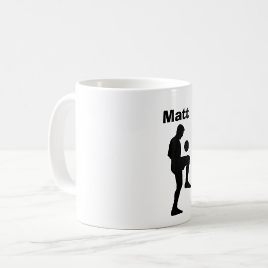 "Fußball-" personalisierte Tasse (Mann) (Vorderseite Links)