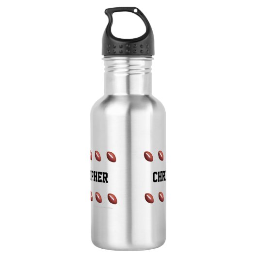 Fußball, Personalisierter Name, Edelstahlflasche (Rückseite)