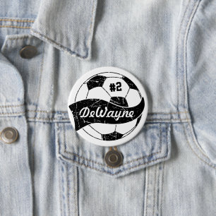 Fußball Personalisierter Name und Nummer Button
