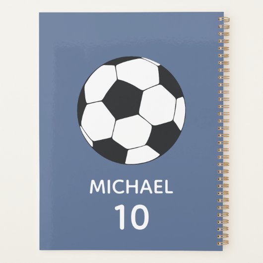 Fußball - Personalisierter Name und Zahlenplan Planer (Rückseite)