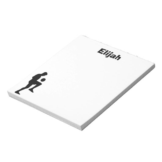 Fußball-Personalisierter Notepad (männlich) Notizblock (Rotiert)