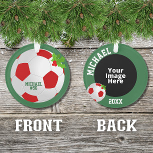 Fußball Personalisiertes Foto Weihnachten Ornament