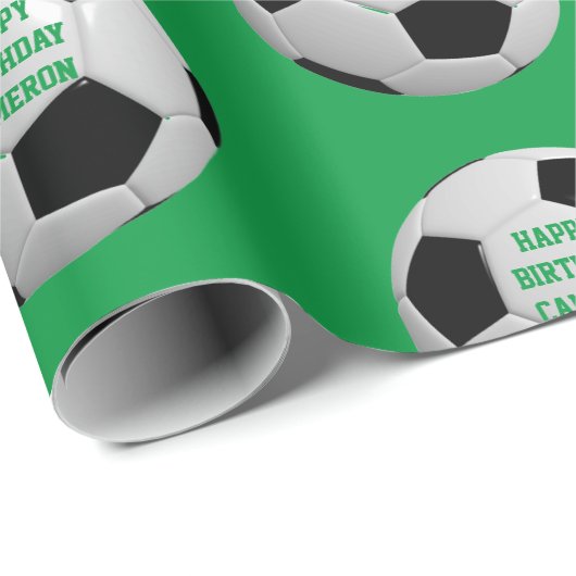 Fußball Personalisiertes Wrapping Paper Geschenkpapier (Rolleneckpunkt)