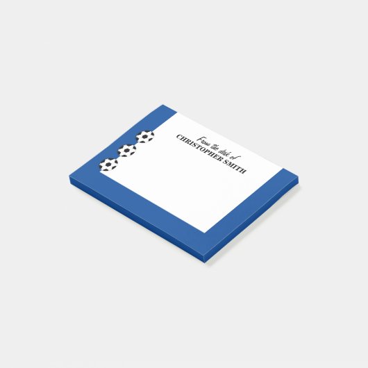 Fußball PERSONIFIZIERT Farbnamen Post-it Klebezettel (angewinkelt)