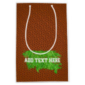 Fußball Pigskin Turf Sport Fügen Sie eigenen Text Mittlere Geschenktüte (Vorderseite)