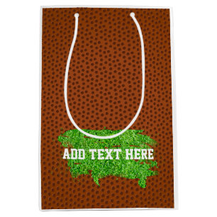 Fußball Pigskin Turf Sport Fügen Sie eigenen Text Mittlere Geschenktüte