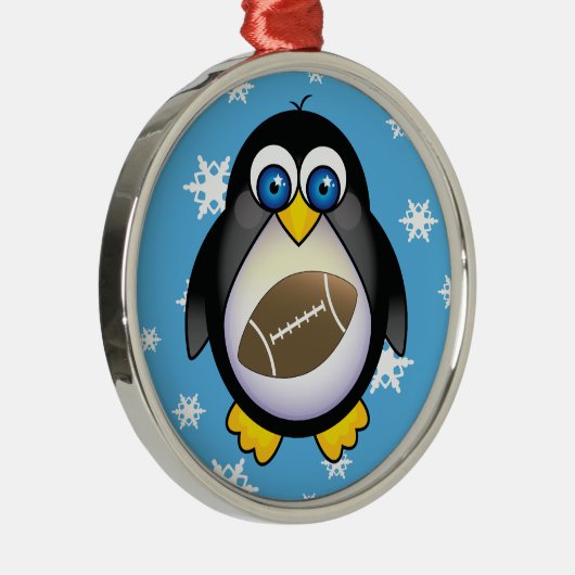 Fußball-Pinguin-lustiges Team-Verzierungs-Geschenk Ornament Aus Metall (Rechts)