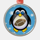 Fußball-Pinguin-lustiges Team-Verzierungs-Geschenk Ornament Aus Metall (Vorne)