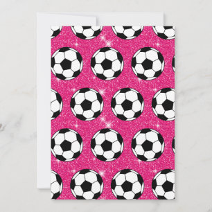 Fußball Pink Frost Glitzert Sportler Weiß Einladung