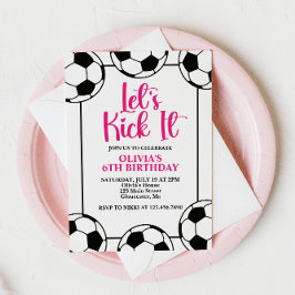 Fußball Pink Geburtstag Einladung