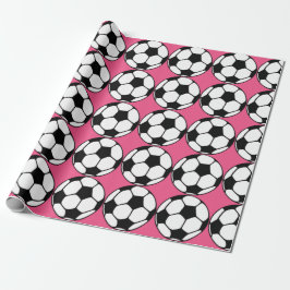 Fußball-Pink-Girl's Birthday Party Geschenkpapier