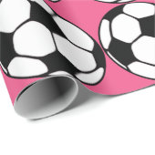 Fußball-Pink-Girl's Birthday Party Geschenkpapier (Rolleneckpunkt)