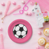 Fußball-Pink-Girl's Birthday Party Pappteller (Party)